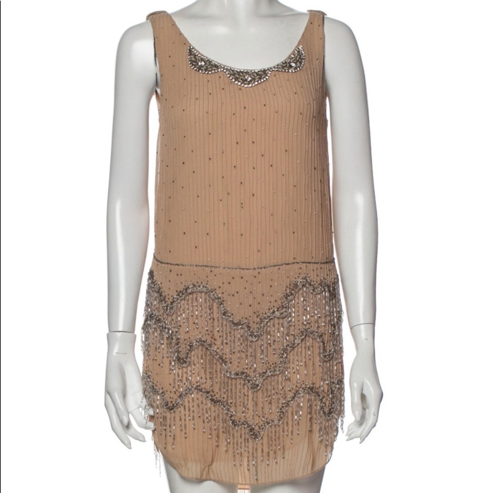 Haute Hippie silk beaded mini dress, XS